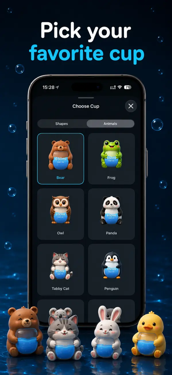 WaterCue cup shapes customization